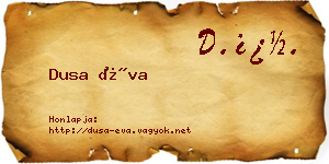 Dusa Éva névjegykártya