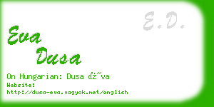 eva dusa business card